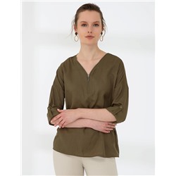 Haki Comfort Fit Uzun Kollu Gömlek