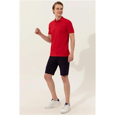 Erkek Kırmızı Basic Polo Yaka Tişört