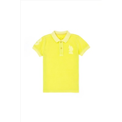 Erkek Çocuk Neon Sarı Polo Yaka Tişört