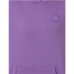 Lila Oversize Kapüşonlu Sweatshirt