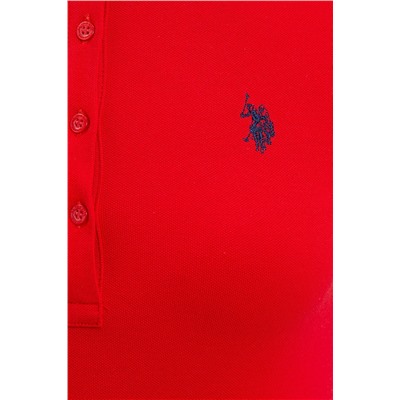 Kadın Kırmızı Basic Polo Yaka Tişört