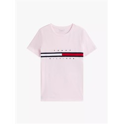 Embroidered Flag Stripe Logo T-Shirt