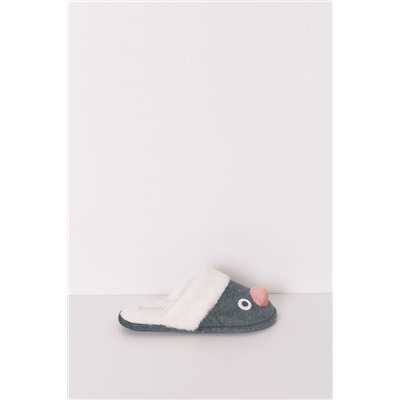 Zapatillas casa Pingu 3D gris