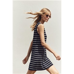 STRIPED KNIT MINI DRESS