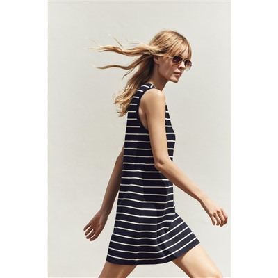 STRIPED KNIT MINI DRESS