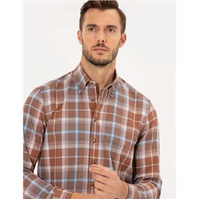 Bordo Regular Fit Uzun Kollu Gömlek