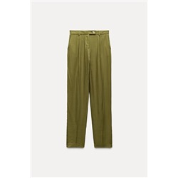 LINEN BLEND DARTED TROUSERS
