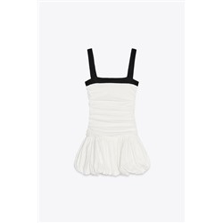 TEXTURED BALLOON DRESS
