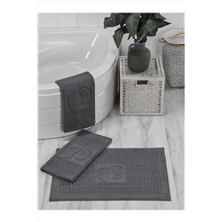 Evanora 3 Adet 780 gram Ayak Havlusu - Banyo Paspası Çeyiz Seti Banyo Seti Anthracite (DARK GRAY) EVN-AYAKHAVLU-YENİ