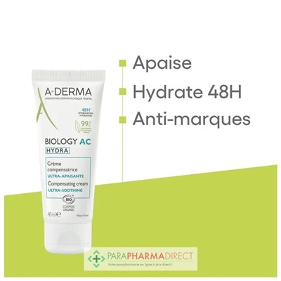 A-Derma Biology AC Hydra Crème Compensatrice Ultra Apaisante BIO 40ml