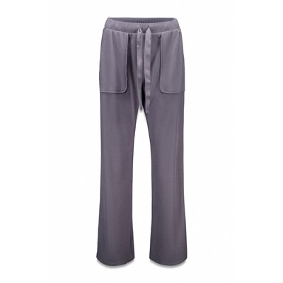 Pantalón largo polar suave textura gris