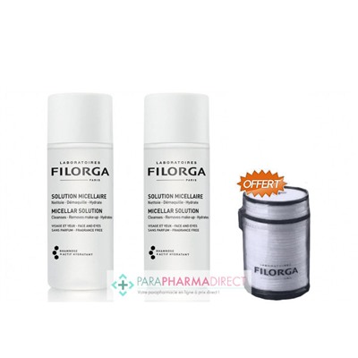 Filorga Solution Micellaire 2x50ml Format Voyage Découverte + Pochette pour Cotons OFFERTELot  × 2