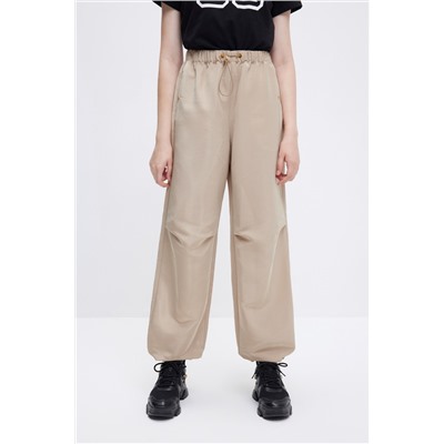 Jogger de tiro alto Beige