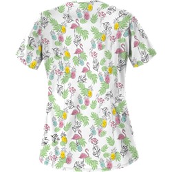 UA Stand Tall White Print Scrub Top