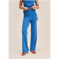 Pantalón punto wideleg  -  Mujer | MANGO OUTLET Melilla