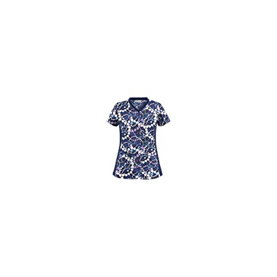 UA Mardi Gras Navy Print Scrub Top