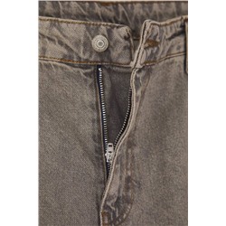 Gri Yüksek Bel Geniş Paça Denim Büyük Beden Jeans TBBSS24CJ00028