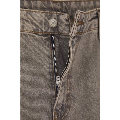 Gri Yüksek Bel Geniş Paça Denim Büyük Beden Jeans TBBSS24CJ00028