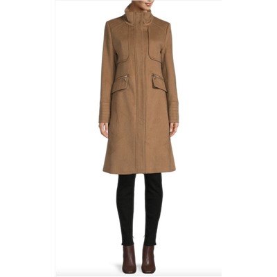 KARL LAGERFELD PARIS ​Stand Collar Wool Coat