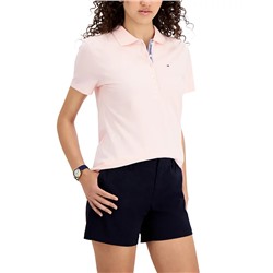 Tommy Hilfiger Women's Solid Short-Sleeve Polo Top