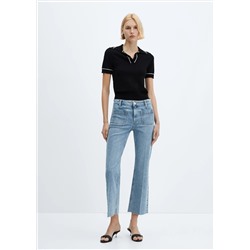 Jeans flare crop bolsillos