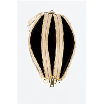 Bandolera de piel Plateado - Firenze Artegiani