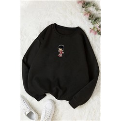 uyguntarzUnisex Chen Üzümlü Kekim Baskılı Bisiklet Yaka Sweatshirt