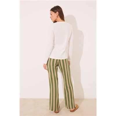 Pantalón largo viscosa rayas