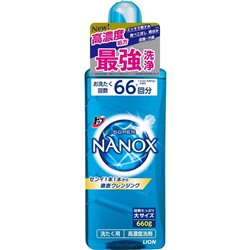 LION Жидкое средство для стирки TOP SUPER NANOX аромат морской свежести, бутылка с колпачком-дозатором 660гр.