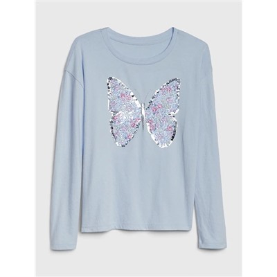 Kids Flippy Sequin Graphic T-Shirt