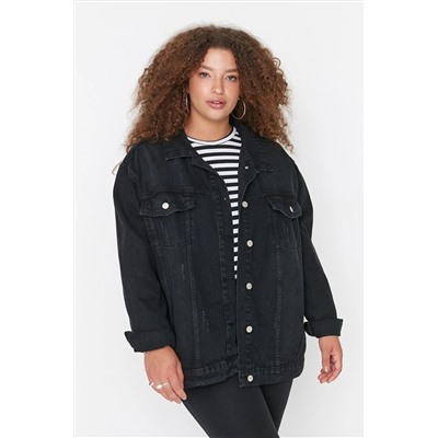 Antrasit Cep Detaylı Denim Ceket TBBSS22YE00000