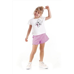 Denokids Kurdelalı Tavşan Kız Çocuk T-shirt Şort Takım CFF-23Y1-121