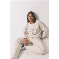 Sudadera felpa algodón blanco
