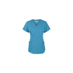Grey's Anatomy Scrubs Modern Fit Mock Wrap Elastic Back Top