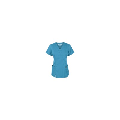 Grey's Anatomy Scrubs Modern Fit Mock Wrap Elastic Back Top