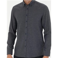 Lacivert Slim Fit Uzun Kollu Gömlek