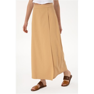 Kadın Camel Maxi Boy Dokuma Etek