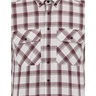 Bordo Comfort Fit Uzun Kollu Gömlek