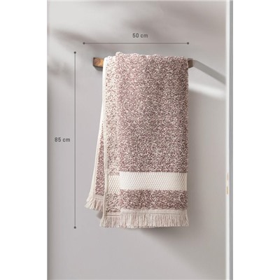 Brest İpliği Boyalı Yüz Havlusu - Pudra - 50x85 cm - Natural Koleksiyon