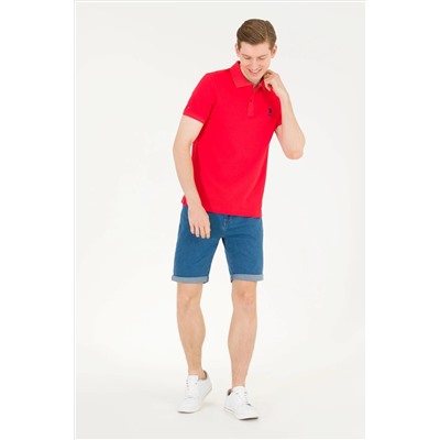 Erkek Kırmızı Basic Polo Yaka Tişört