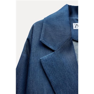 OVERSIZE DENIM-EFFECT BLAZER
