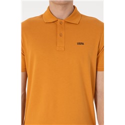 Erkek Regular Fit Polo Yaka Hardal Basic Tişört