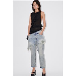 ZW STRAIGHT-LEG MID-RISE JEANS
