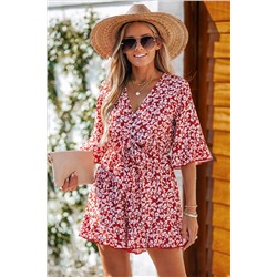 Ditsy Floral Drawstring Romper