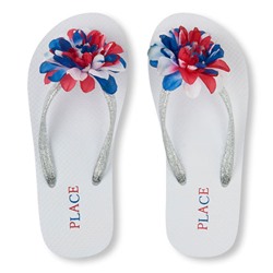Girls Americana Flower Flip Flop