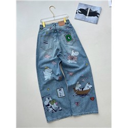 Женские джинсы Acne Studio*s x Moomi*n 🕺  Реплика 1:1