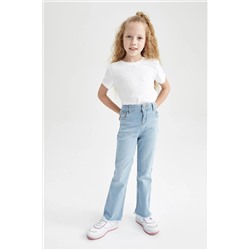 Defacto Kız Çocuk İspanyol Paça Geniş Paça Jean Pantolon Y4526A622AU