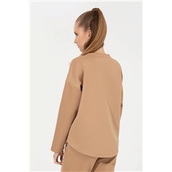 Kadın Camel Bisiklet Yaka Sweatshirt