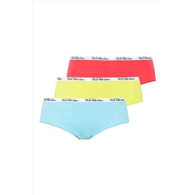 U.S. Polo Assn. 3'lü Pakette Düşük Bel Kadın Mini Boxer 6US62PA73
