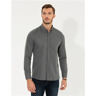 Siyah Slim Fit Uzun Kollu Gömlek